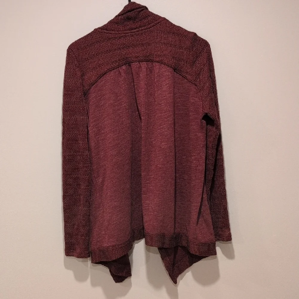 Lucky Brand Burgundy Open Front Cardigan